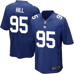 Game Men's B.J. Hill Royal Blue Home Jersey - #95 Football New York Giants