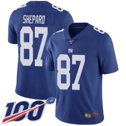 Limited Youth Sterling Shepard Royal Blue Home Jersey - #87 Football New York Giants 100th Season Vapor Untouchable