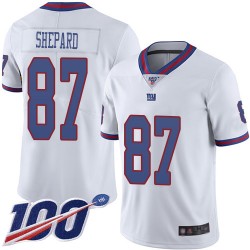 Limited Youth Sterling Shepard White Jersey - #87 Football New York Giants 100th Season Rush Vapor Untouchable