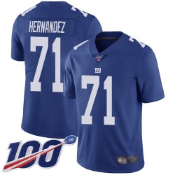 Limited Youth Will Hernandez Royal Blue Home Jersey - #71 Football New York Giants 100th Season Vapor Untouchable