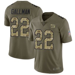 Limited Youth Wayne Gallman Olive/Camo Jersey - #22 Football New York Giants 2017 Salute to Service