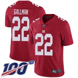 Limited Youth Wayne Gallman Red Jersey - #22 Football New York Giants 100th Season Inverted Legend