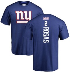 Aldrick Rosas Royal Blue Backer - #2 Football New York Giants T-Shirt