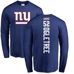 Alec Ogletree Royal Blue Backer - #52 Football New York Giants Long Sleeve T-Shirt