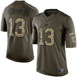 Elite Youth Odell Beckham Jr Green Jersey - #13 Football New York Giants Salute to Service
