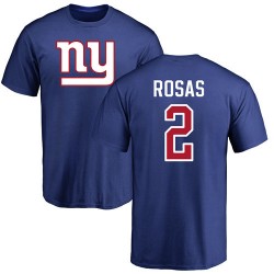 Aldrick Rosas Royal Blue Name & Number Logo - #2 Football New York Giants T-Shirt
