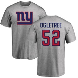Alec Ogletree Ash Name & Number Logo - #52 Football New York Giants T-Shirt