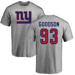 B.J. Goodson Ash Name & Number Logo - #93 Football New York Giants T-Shirt