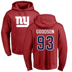 B.J. Goodson Red Name & Number Logo - #93 Football New York Giants Pullover Hoodie
