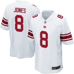 Game Men's Daniel Jones White Road Jersey - #8 Football New York Giants