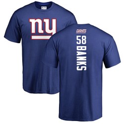 Carl Banks Royal Blue Backer - #58 Football New York Giants T-Shirt