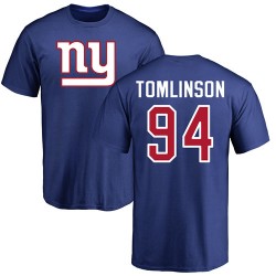Dalvin Tomlinson Royal Blue Name & Number Logo - #94 Football New York Giants T-Shirt