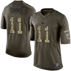 Elite Youth Phil Simms Green Jersey - #11 Football New York Giants Salute to Service
