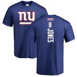 Daniel Jones Royal Blue Backer - #8 Football New York Giants T-Shirt