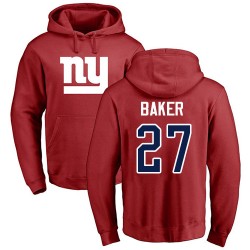 Deandre Baker Red Name & Number Logo - #27 Football New York Giants Pullover Hoodie