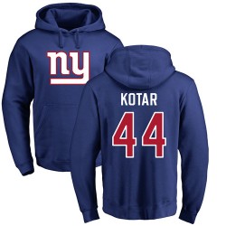 Doug Kotar Royal Blue Name & Number Logo - #44 Football New York Giants Pullover Hoodie