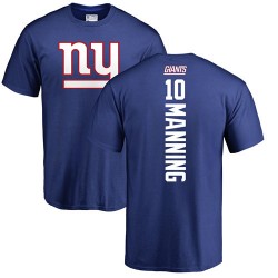 Eli Manning Royal Blue Backer - #10 Football New York Giants T-Shirt