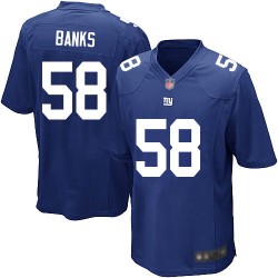 Game Men's Carl Banks Royal Blue Home Jersey - #58 Football New York Giants