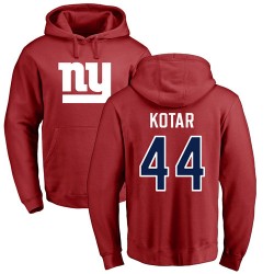 Doug Kotar Red Name & Number Logo - #44 Football New York Giants Pullover Hoodie