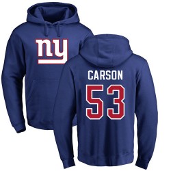 Harry Carson Royal Blue Name & Number Logo - #53 Football New York Giants Pullover Hoodie