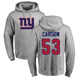 Harry Carson Ash Name & Number Logo - #53 Football New York Giants Pullover Hoodie
