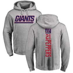 Jabrill Peppers Ash Backer - #21 Football New York Giants Pullover Hoodie