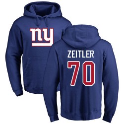Kevin Zeitler Royal Blue Name & Number Logo - #70 Football New York Giants Pullover Hoodie