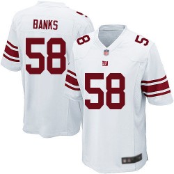 Game Men's Carl Banks White Road Jersey - #58 Football New York Giants