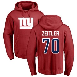 Kevin Zeitler Red Name & Number Logo - #70 Football New York Giants Pullover Hoodie