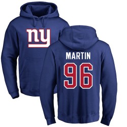 Kareem Martin Royal Blue Name & Number Logo - #96 Football New York Giants Pullover Hoodie