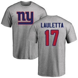 Kyle Lauletta Ash Name & Number Logo - #17 Football New York Giants T-Shirt
