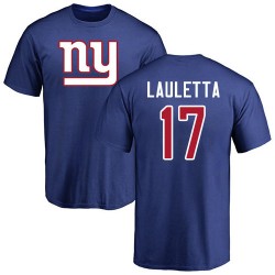 Kyle Lauletta Royal Blue Name & Number Logo - #17 Football New York Giants T-Shirt
