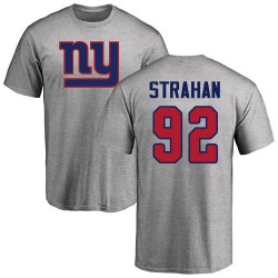 Michael Strahan Ash Name & Number Logo - #92 Football New York Giants T-Shirt