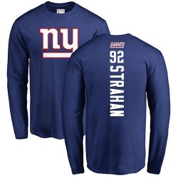 Michael Strahan Royal Blue Backer - #92 Football New York Giants Long Sleeve T-Shirt