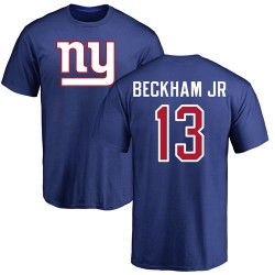 Odell Beckham Jr Royal Blue Name & Number Logo - #13 Football New York Giants T-Shirt