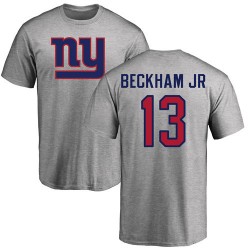 Odell Beckham Jr Ash Name & Number Logo - #13 Football New York Giants T-Shirt