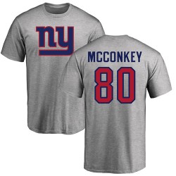 Phil McConkey Ash Name & Number Logo - #80 Football New York Giants T-Shirt