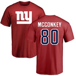 Phil McConkey Red Name & Number Logo - #80 Football New York Giants T-Shirt