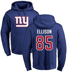Rhett Ellison Royal Blue Name & Number Logo - #85 Football New York Giants Pullover Hoodie