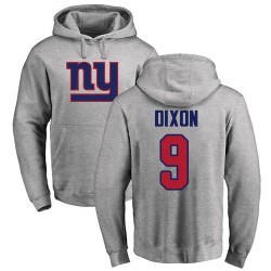 Riley Dixon Ash Name & Number Logo - #9 Football New York Giants Pullover Hoodie
