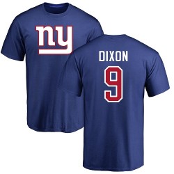 Riley Dixon Royal Blue Name & Number Logo - #9 Football New York Giants T-Shirt