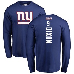 Riley Dixon Royal Blue Backer - #9 Football New York Giants Long Sleeve T-Shirt