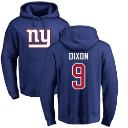 Riley Dixon Royal Blue Name & Number Logo - #9 Football New York Giants Pullover Hoodie