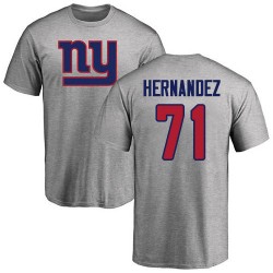 Will Hernandez Ash Name & Number Logo - #71 Football New York Giants T-Shirt