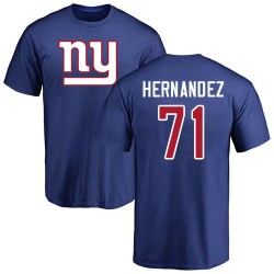 Will Hernandez Royal Blue Name & Number Logo - #71 Football New York Giants T-Shirt