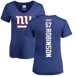 Women's Antoine Bethea Ash Name & Number Logo - #41 Football New York Giants Long Sleeve T-Shirt