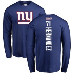 Will Hernandez Royal Blue Backer - #71 Football New York Giants Long Sleeve T-Shirt