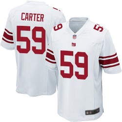 Game Men's Lorenzo Carter White Road Jersey - #59 Football New York Giants
