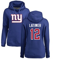 Women's Cody Latimer Royal Blue Name & Number Logo - #12 Football New York Giants Pullover Hoodie