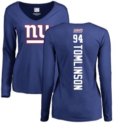 Women's Dalvin Tomlinson Royal Blue Backer - #94 Football New York Giants Long Sleeve T-Shirt